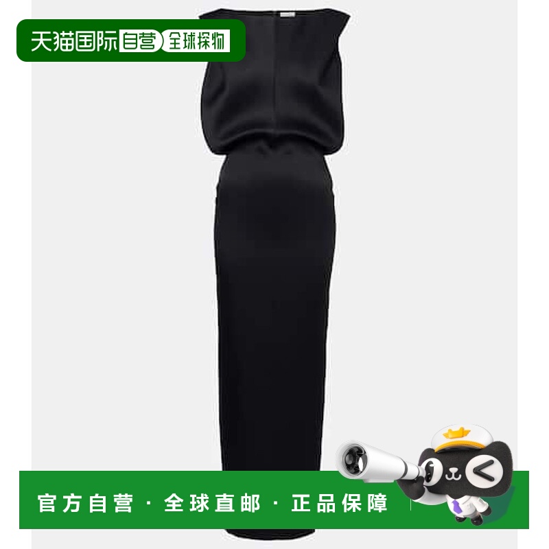 1h可退 香港直邮KHAITE 女士 Terran 缎面长款连衣裙 black黑色