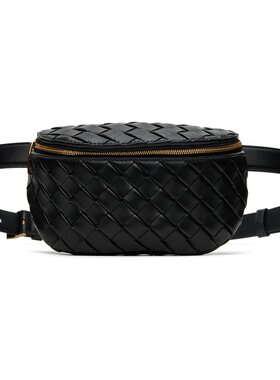 潮奢 Bottega Veneta 葆蝶家 女士 黑色拉链腰包 756312V3BD2