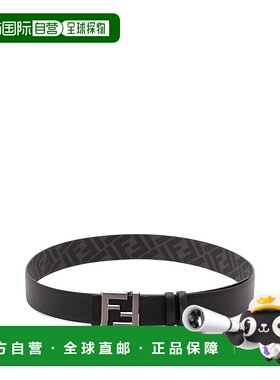 香港直邮FENDI 男士腰带 7C0541AQWHF1TQF CO 黑色 FF Squared腰