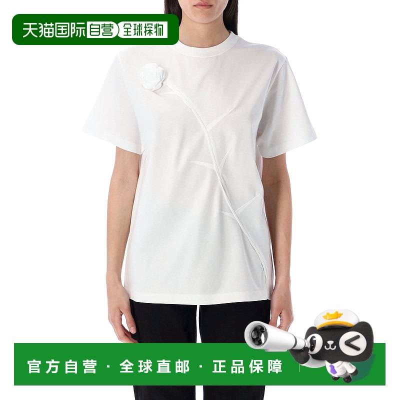 1h可退 香港直邮Coperni 女士 玫瑰宽松款T恤 DJS131F5028WHT