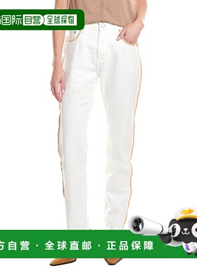 自营 One Teaspoon Awesome Baggies 珍珠高腰直筒牛仔裤 - 白色