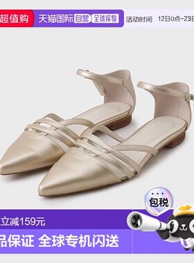 日本直邮INDIVI 交叉带平底凉鞋 单鞋 黑色IN1249BW070042