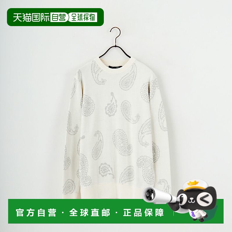 1h可退 日本直邮1piu1uguale3 RELAX 男装佩斯利提花圆领针织衫
