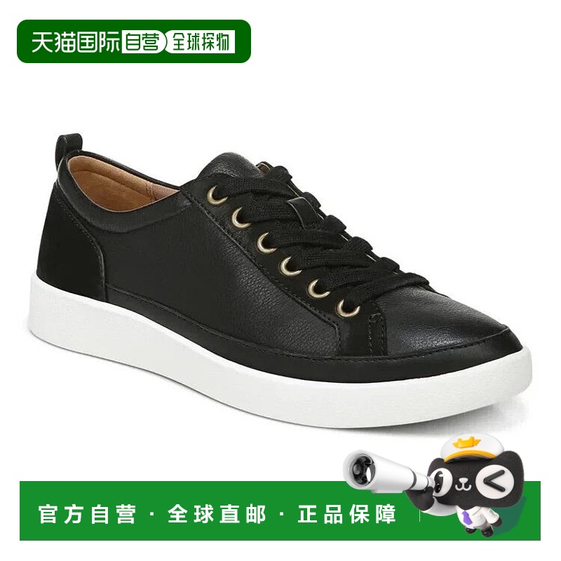 自营 Vionic Winny H7773L2002运动鞋女式9.5黑色皮革生活鞋KHD25