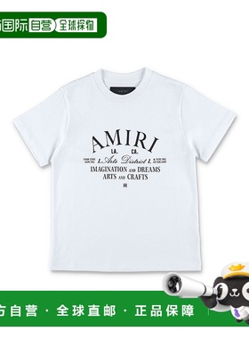 1h可退 香港直邮AMIRI 男童T恤 AKJYTE1011WHITE SS2025 白色 Log