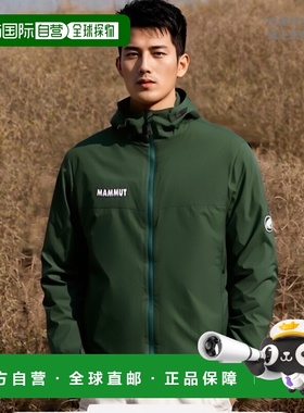 日潮跑腿Mammut猛犸象男士夹克Glider2.0WB连帽外套黑1011-02320