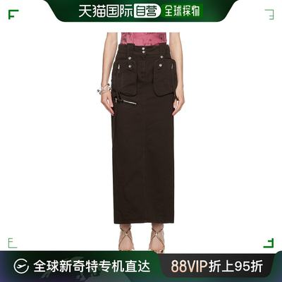 香港直邮潮奢 Blumarine 蓝色情人 女士 棕色口袋半身裙 P422J108
