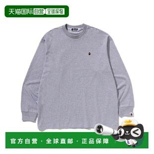 1h可退 日本直邮A BATHING APE 男女同款 全棉宽松长袖T恤 胸前猿