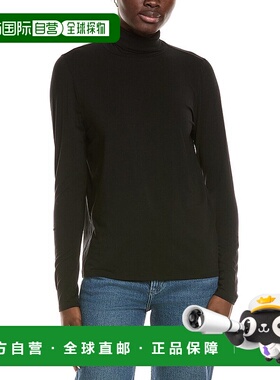 自营EILEEN FISHER Turtleneck Slim T-Shirt - black 美国奥莱直
