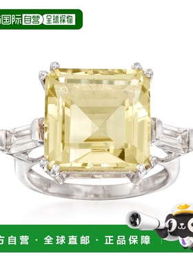 自营 925 纯银 Ross-Simons 柠檬和白色托帕石戒指 - 黄色 美国奥