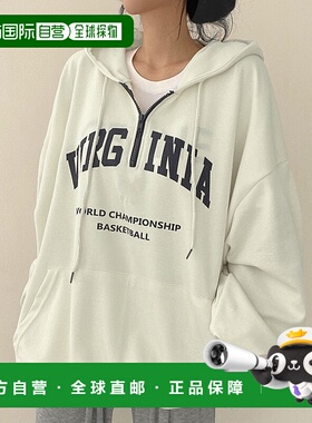 1h可退 日本直邮WESTSEA 男女同款宽松英文字母拉链连帽卫衣 SELS