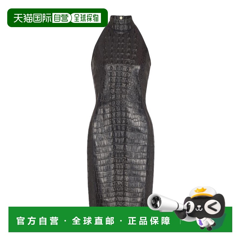 香港直邮Balmain 鳄鱼纹压花皮革连衣裙 FF0RD095LE12