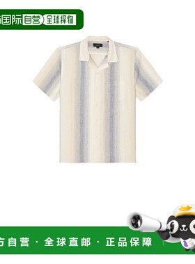 1h可退 香港直邮VINCE 男士 Marina Cabana 条纹短袖衬衫 M086415