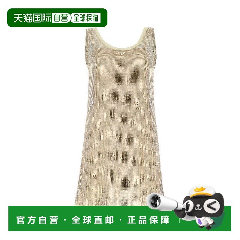 1h可退 香港直邮Prada 普拉达 女士 標誌牌綴飾無袖連身裙 P3I76R,女装/女士精品,连衣裙,淘宝优惠券,粉丝福利购,淘宝优惠卷