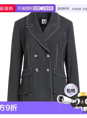 1h可退 香港直邮潮奢 Dkny 唐可娜儿 女士 西装外套 grey灰色 舒