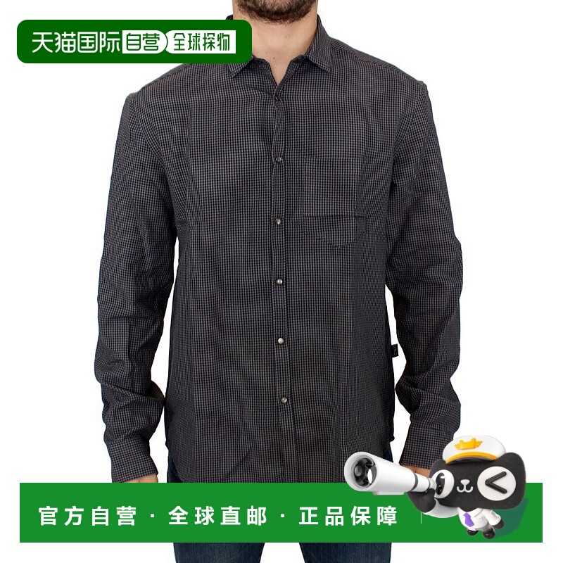 自营 costume national服装民族亚麻休闲男士衬衫-灰色 美国奥莱