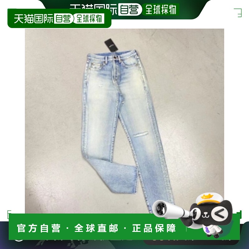 香港直邮saint laurent 女士 牛仔裤高腰女款直筒裤