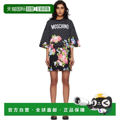 香港直邮Moschino 莫斯奇诺 女士 黑色 Printed Heavy Cotton 连