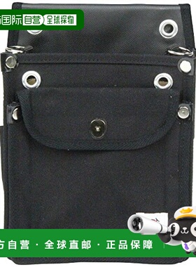 【日本直邮】Sk11藤原产业 工具腰包 帆布 2层 有盖 黑色TSH-2DF-