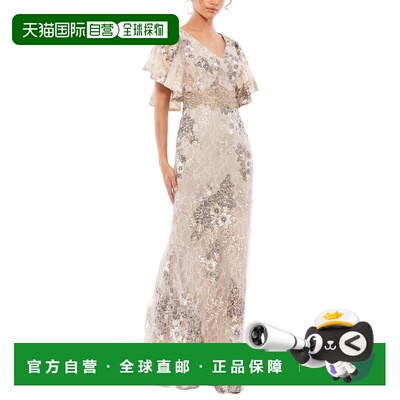 自营 Mac Duggal刺绣小号礼服-紫色 连衣裙长裙美国直发奥莱