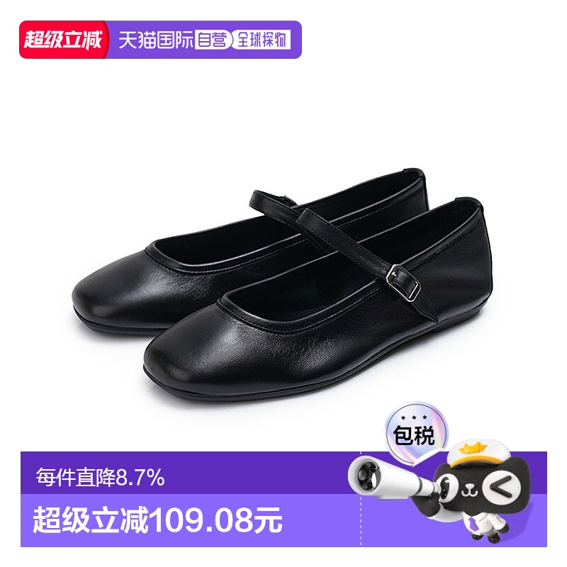 韩国直邮女士芭蕾舞鞋REQINS宣美同款羊皮方头复古鞋扣TT09756夏