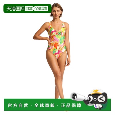 自营 Seafolly Wonderland扭曲前襟一体式女式12号多色泳衣ERK642