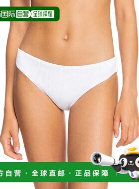 自营 Roxy Love the Comber比基尼下装女式白色罗纹泳装ERK1196-