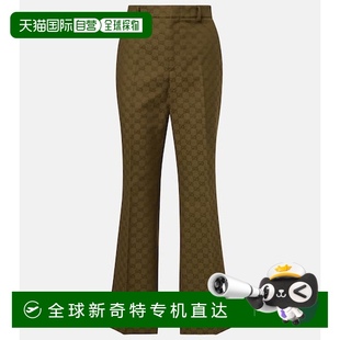 女士 香港直郵Gucci 帆布棉混紡小喇叭褲 古馳 1h可退