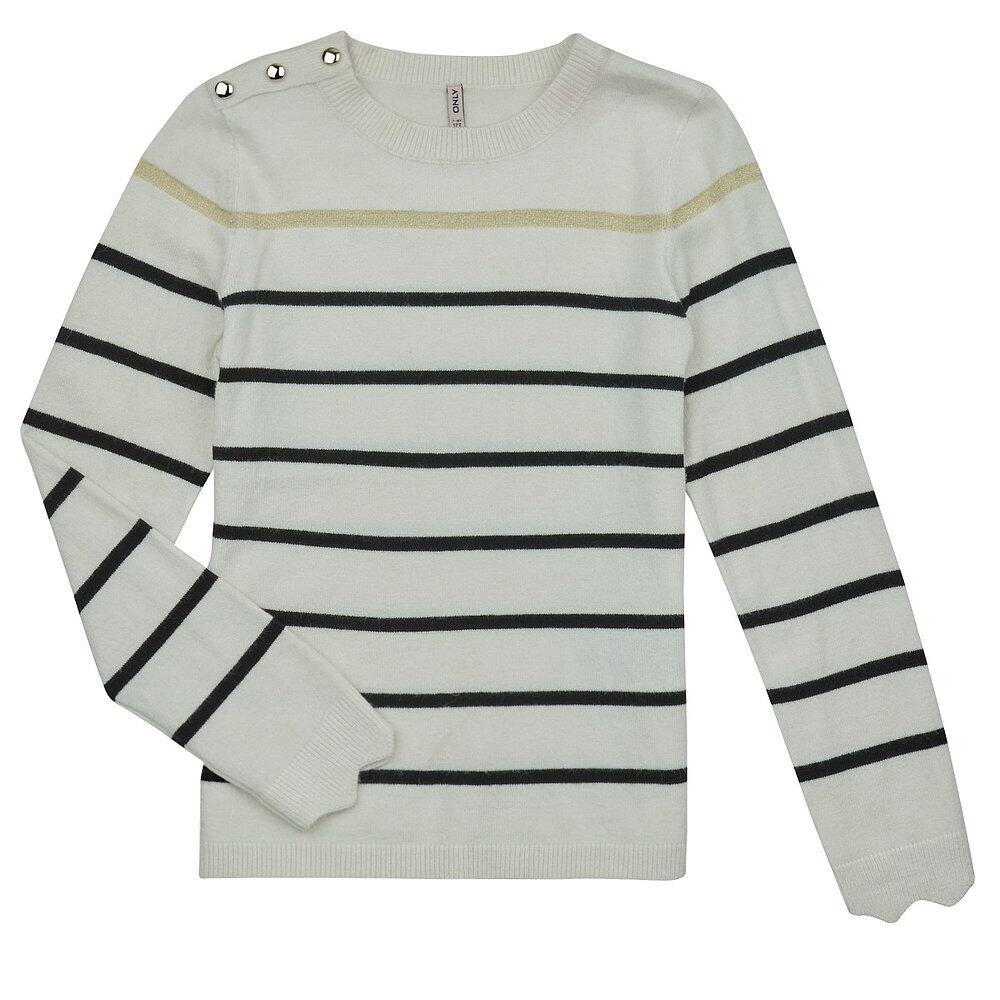 Only 女孩 KOGELISA LS BUTTON O-NECK CS KNT 针织套衫 白色