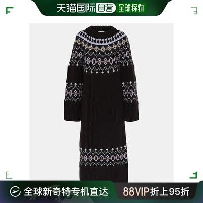 香港直邮潮奢 KHAITE 女士Rivka 'Fair Isle' 羊绒混纺中长连衣裙