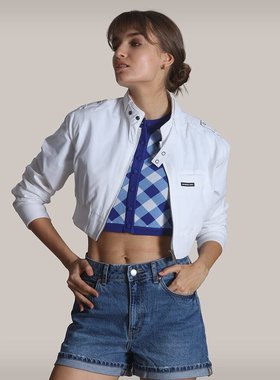 members only【美国奥莱】直发 女士迷你短款机车夹克 - 白色