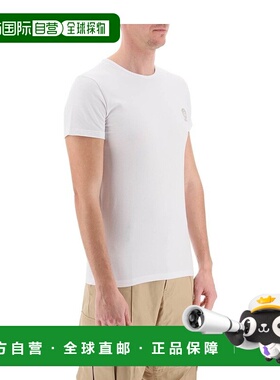 香港直邮VERSACE 男士T恤 AU101931A10011A1001 CO 白色 Logo Org