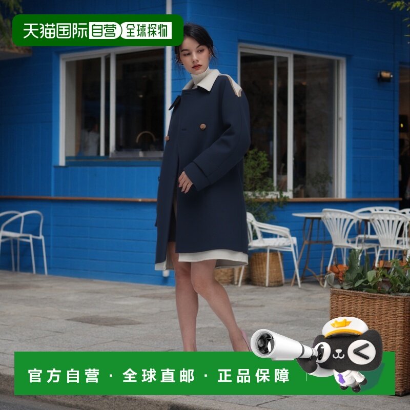 韩国直邮[ITMICHAA] 女款 双排扣设计 中心线设计 大衣外衣 (ITOB