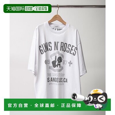 1h可退 日本直邮Johnbull GUNS N' ROSES 1987 LA摇滚乐队T恤 JT2