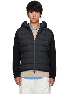 潮奢 Moncler 盟可睐 男士 黑色拼接羽绒夹克 J20919B00010M1122