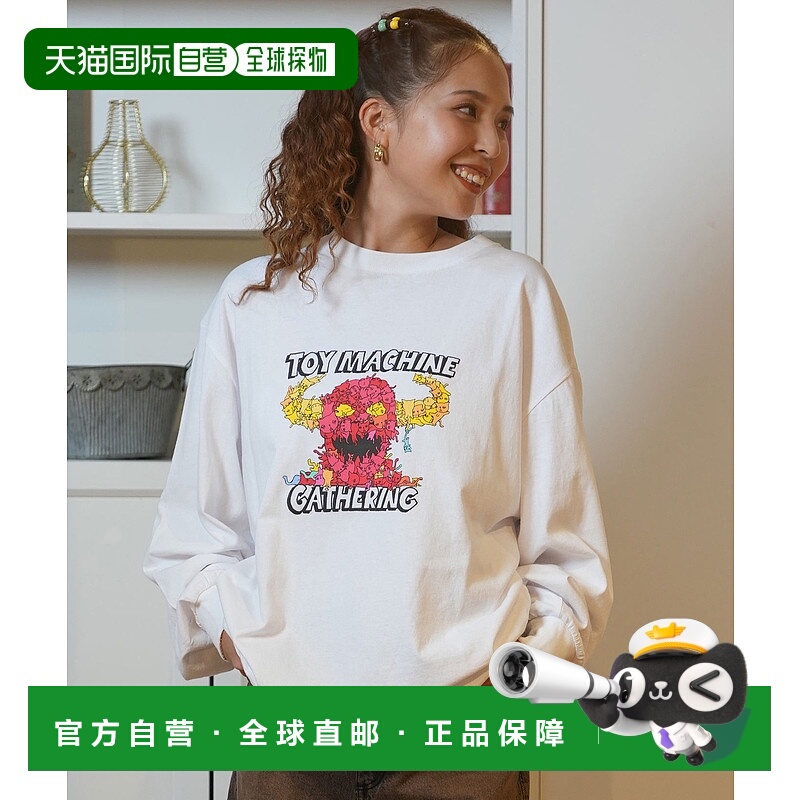 1h可退 日本直邮TOY MACHINE 女士 宽松版长袖T恤 MTMFELT16