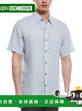 自营 weatherproof vintage防风雨复古亚麻梭织衬衫-蓝色 美国奥