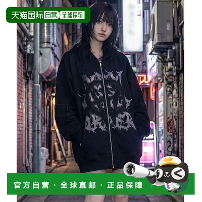 日本直邮ililil 男女同款 恶霸风拼接牛仔布拉链连帽衫 IL25E03