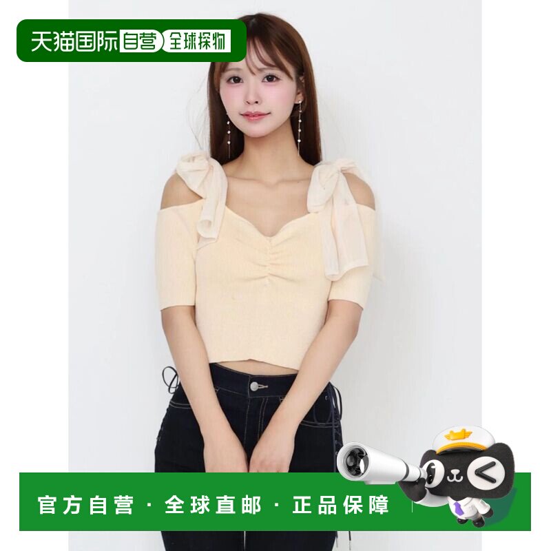 日本直邮EATME 女装 肩带蝴蝶结罗纹针织上衣 342【付后1h可退】
