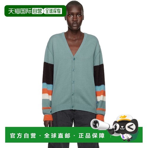 1h可退 香港直邮潮奢 Awake NY 女士 蓝色 Striped Sleeve 开衫 A