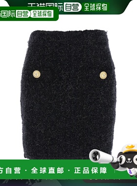 香港直邮BALMAIN 女士半身裙  AW2024 DF1LB015KG430PA黑色包臀裙