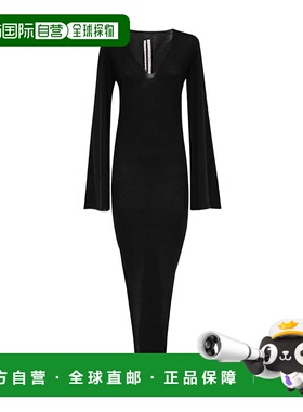 香港直邮Rick Owens V领连衣裙包臀裙 RP01C5604 M长袖