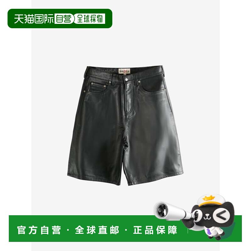 STUSSY斯图西皮质短裤美式复古皮裤 春夏男款112315 BLAC