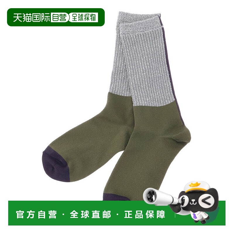 1h可退 日本直邮UN3D. 女士 金属感拼色 罗纹袜 5225610013