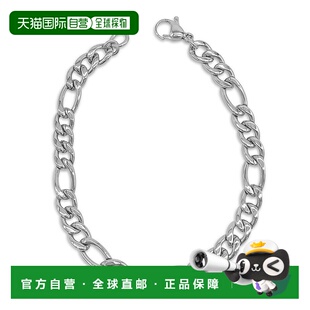 自营 Adornia 7mm Figaro Chain Bracelet silver 9