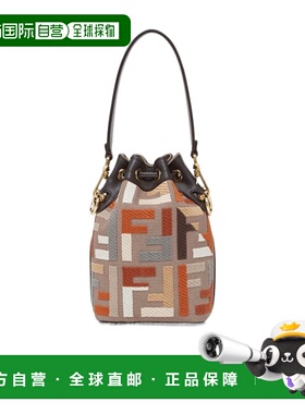 1h可退 香港直邮Fendi 抽绳单肩包 8BS010APKE正品高端 简约大方