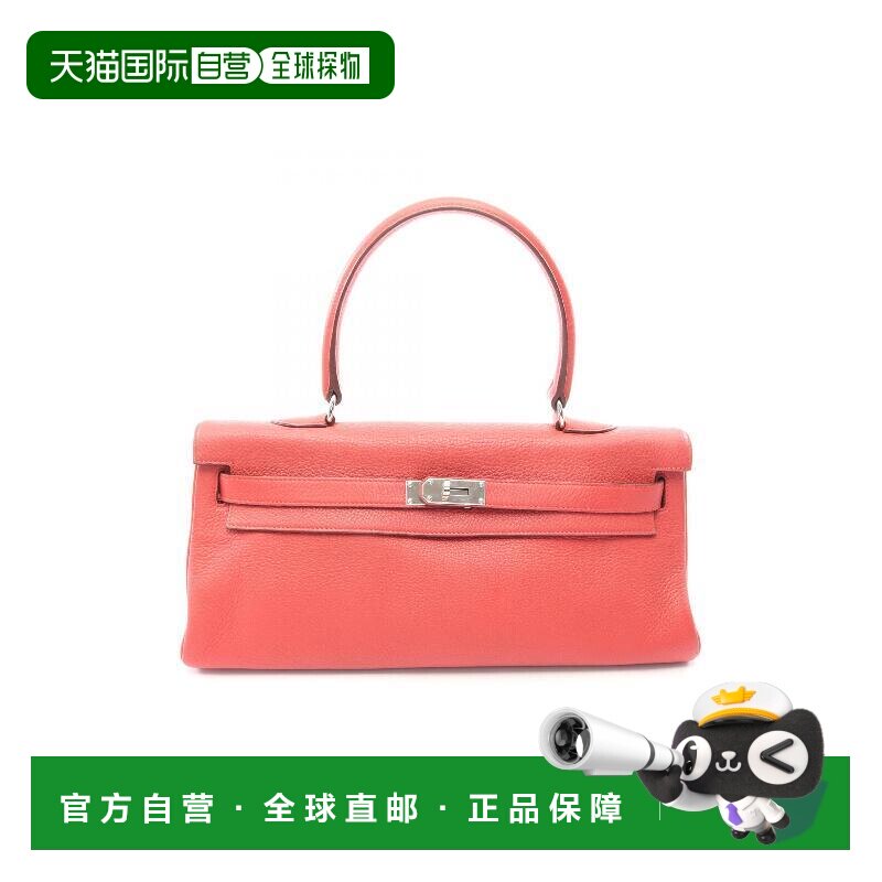 日本直邮中古Hermes爱马仕女包A级95新Kelly凯利牛皮单肩包红色