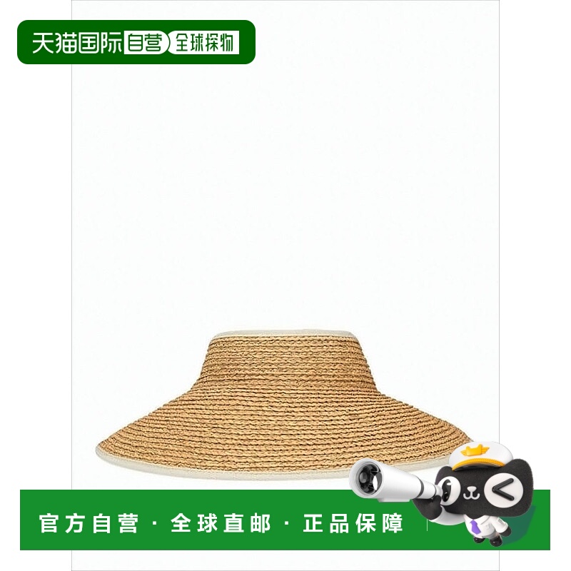 自营helen kaminski宽边拉菲亚遮阳帽,可调节系带-白色 美国奥莱