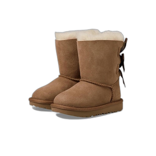 1h可退 【美国直邮】UGG Kids|Bailey 纽扣蝴蝶结雪地靴童鞋透气