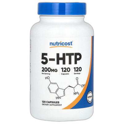 香港直邮Nutricost,5-HTP，200 毫克，120 粒胶囊